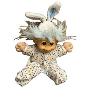 Vintage Russ Berrie Giant Troll Doll Rainbow Hair Jumbo 14 Inch 90s Retro Kitsch